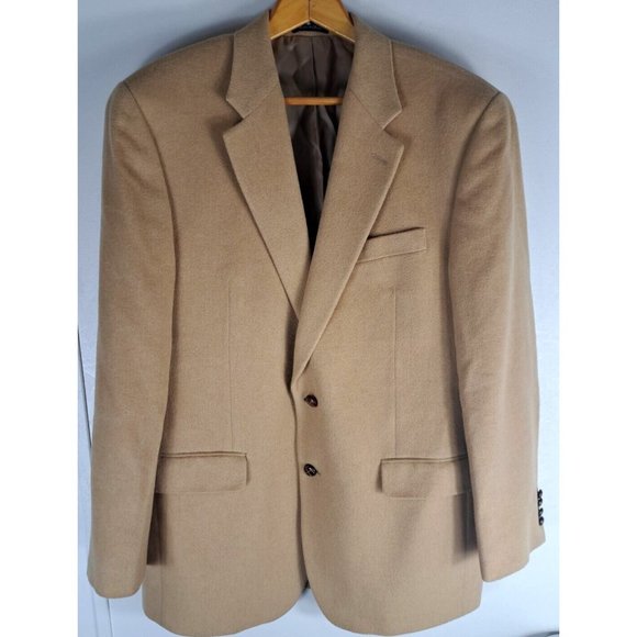 Chaps | Suits & Blazers | Mens Chaps Camel Hair Blazer Beige Leather ...